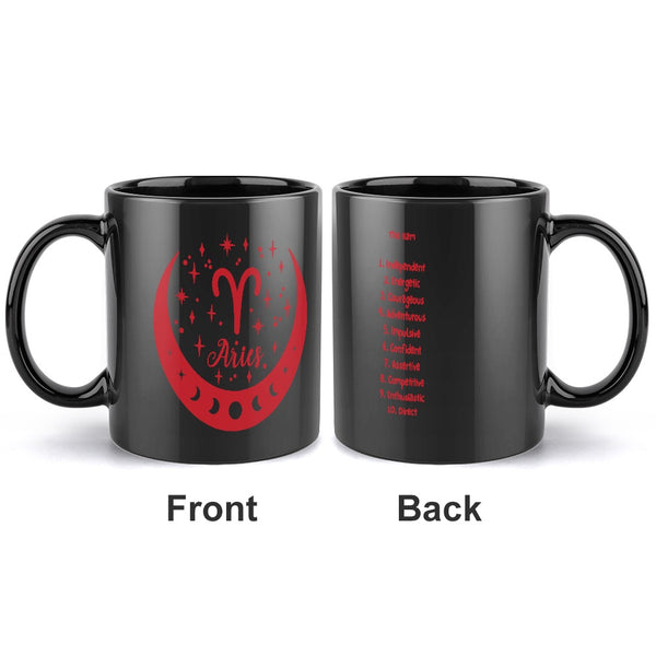 Aries Zodiac Coffee Mug – Black Edition