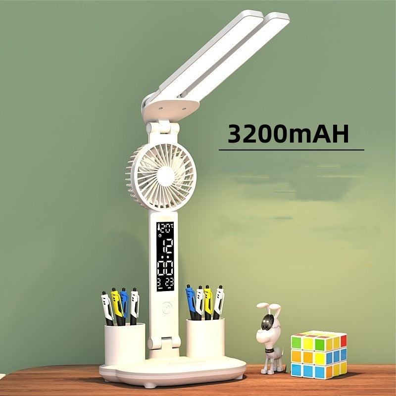 Celestial Foldable LED Desk Lamp with Fan & Pen Holder