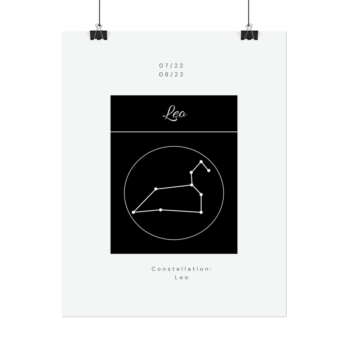 Leo Star Constellation Zodiac Poster