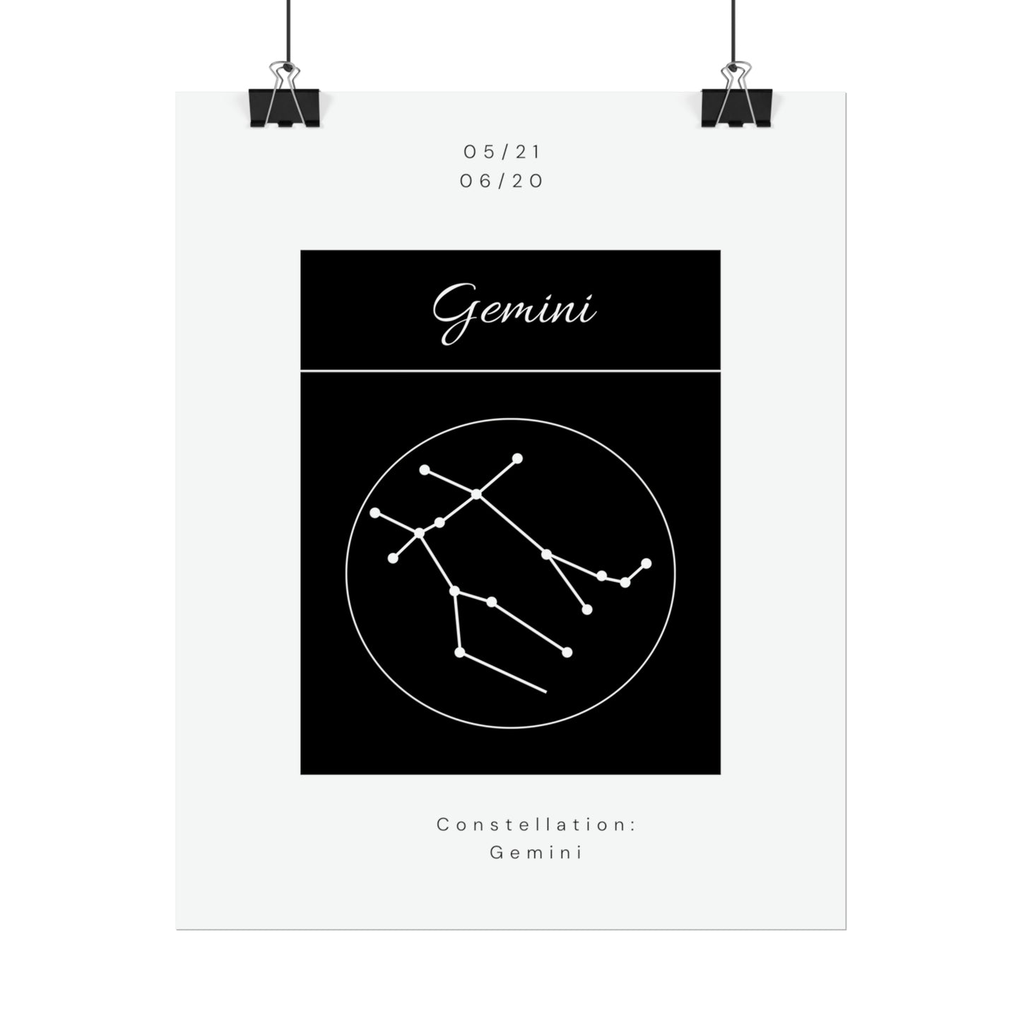 Gemini Star Constellation Zodiac Poster