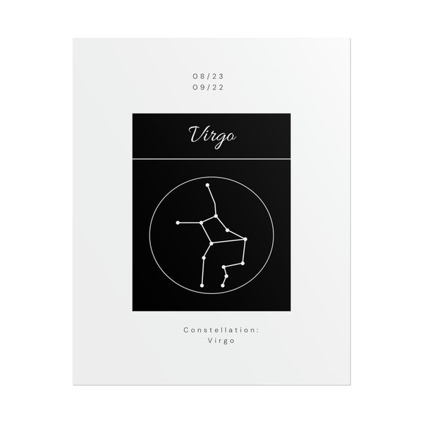 Zodiac Poster/ Virgo Star Constellation