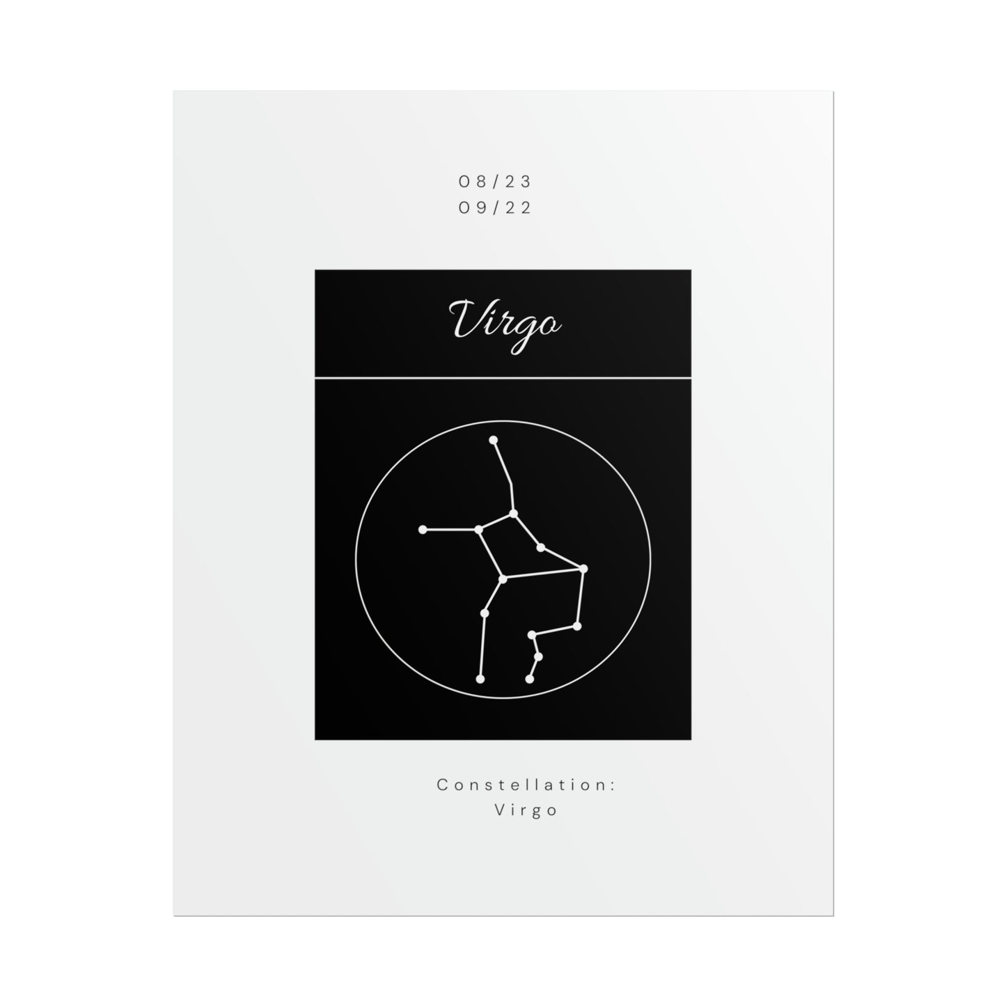 Zodiac Poster/ Virgo Star Constellation