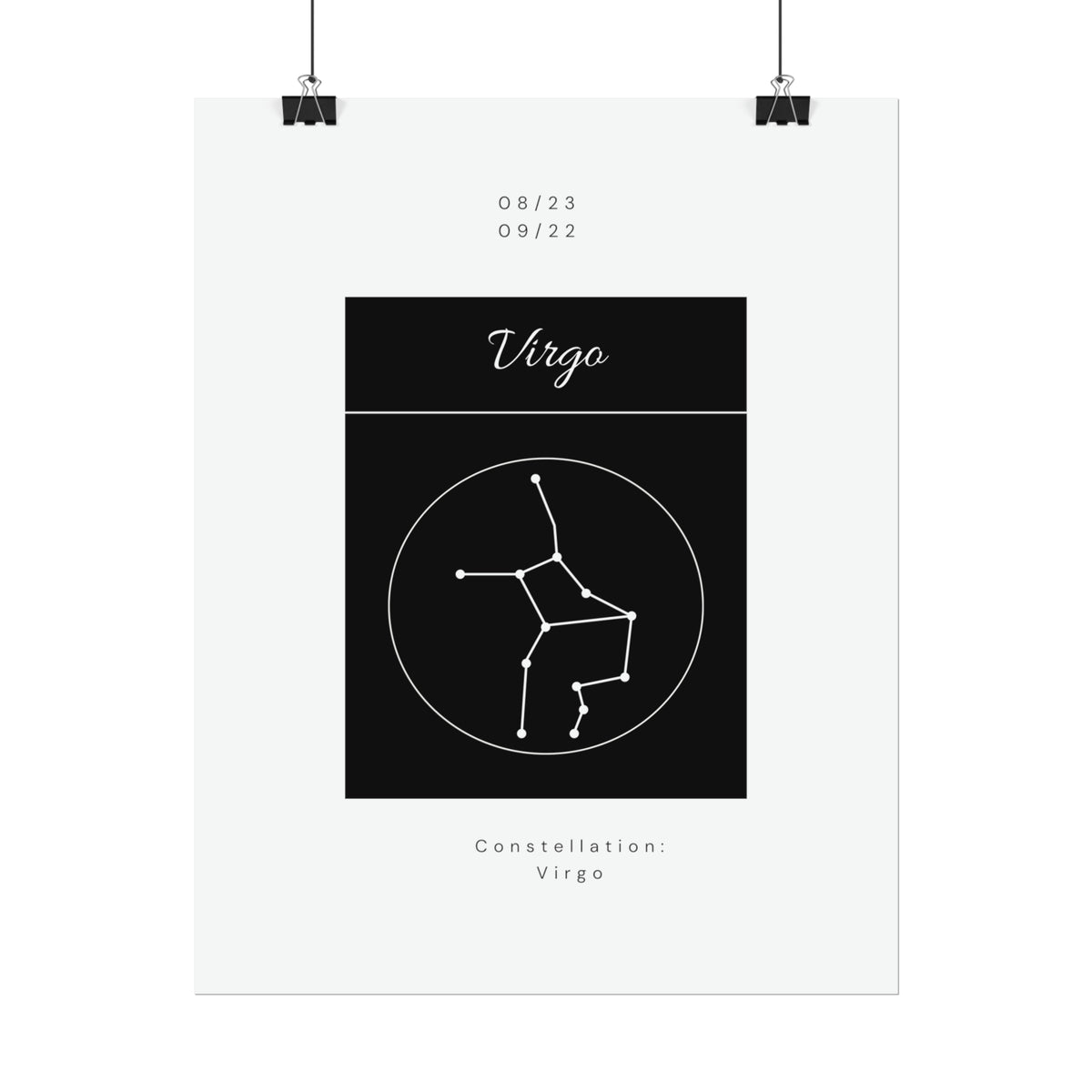 Zodiac Poster/ Virgo Star Constellation