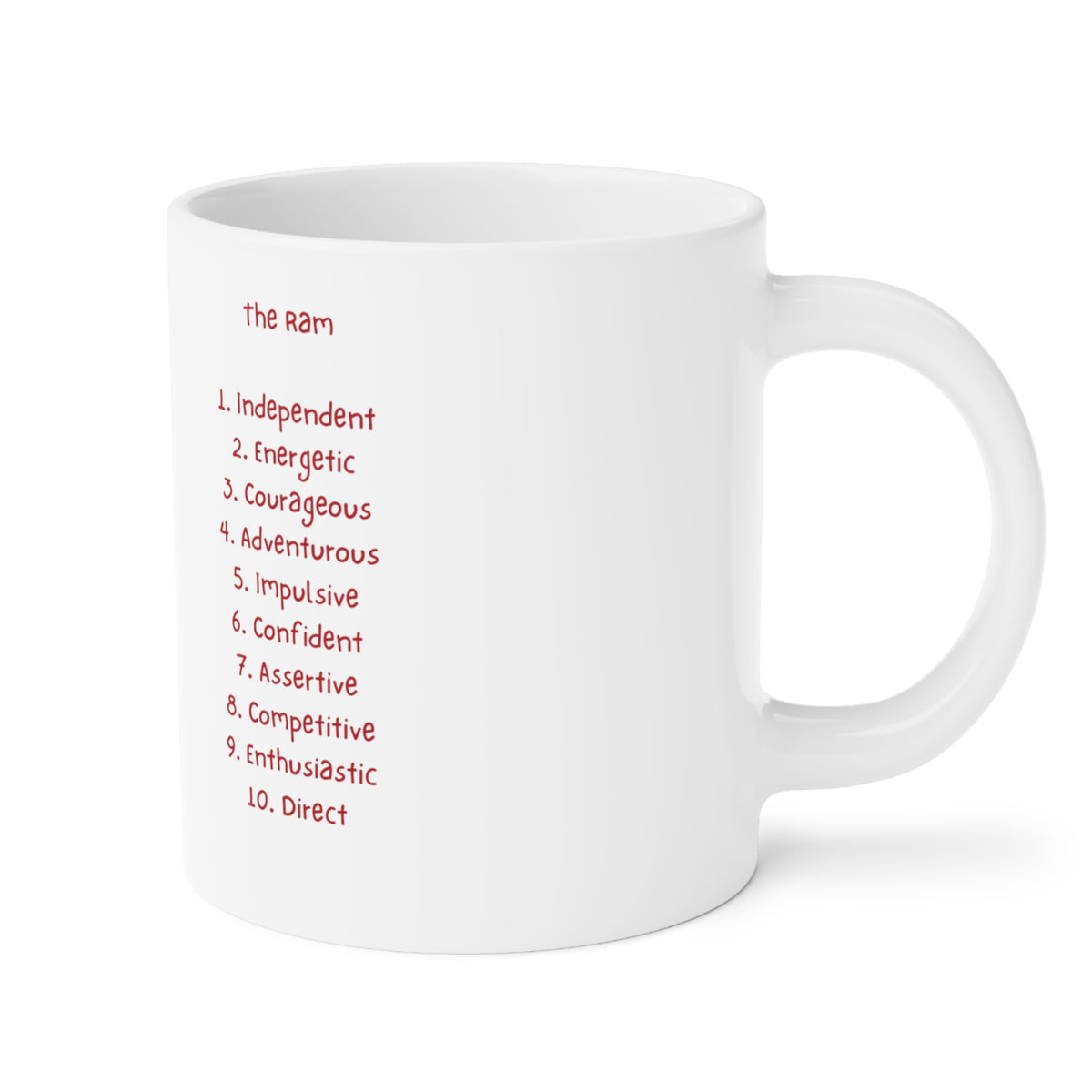 Zodiac Coffee Mug with Traits: Aries Edition