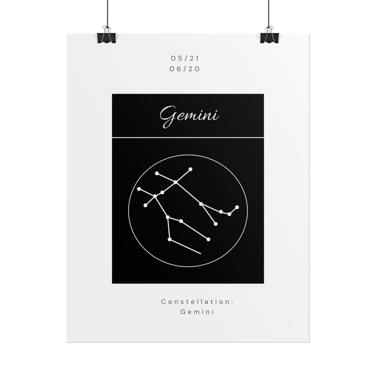 Gemini Star Constellation Zodiac Poster