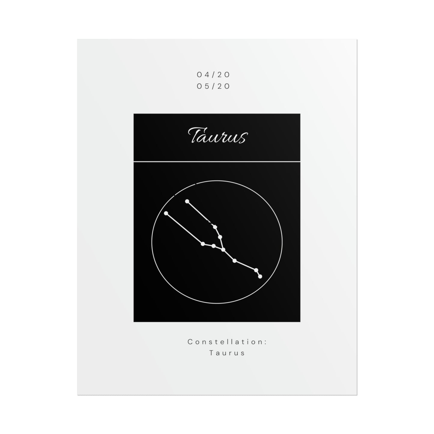 Taurus Star Constellation Zodiac Poster