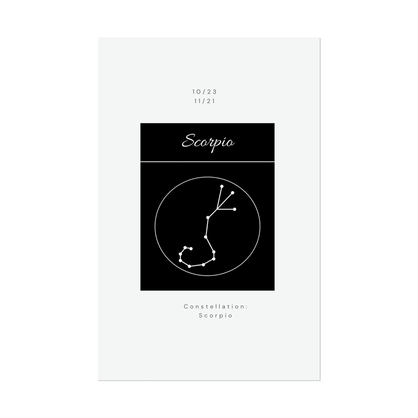 Scorpio Star Constellation Zodiac Poster