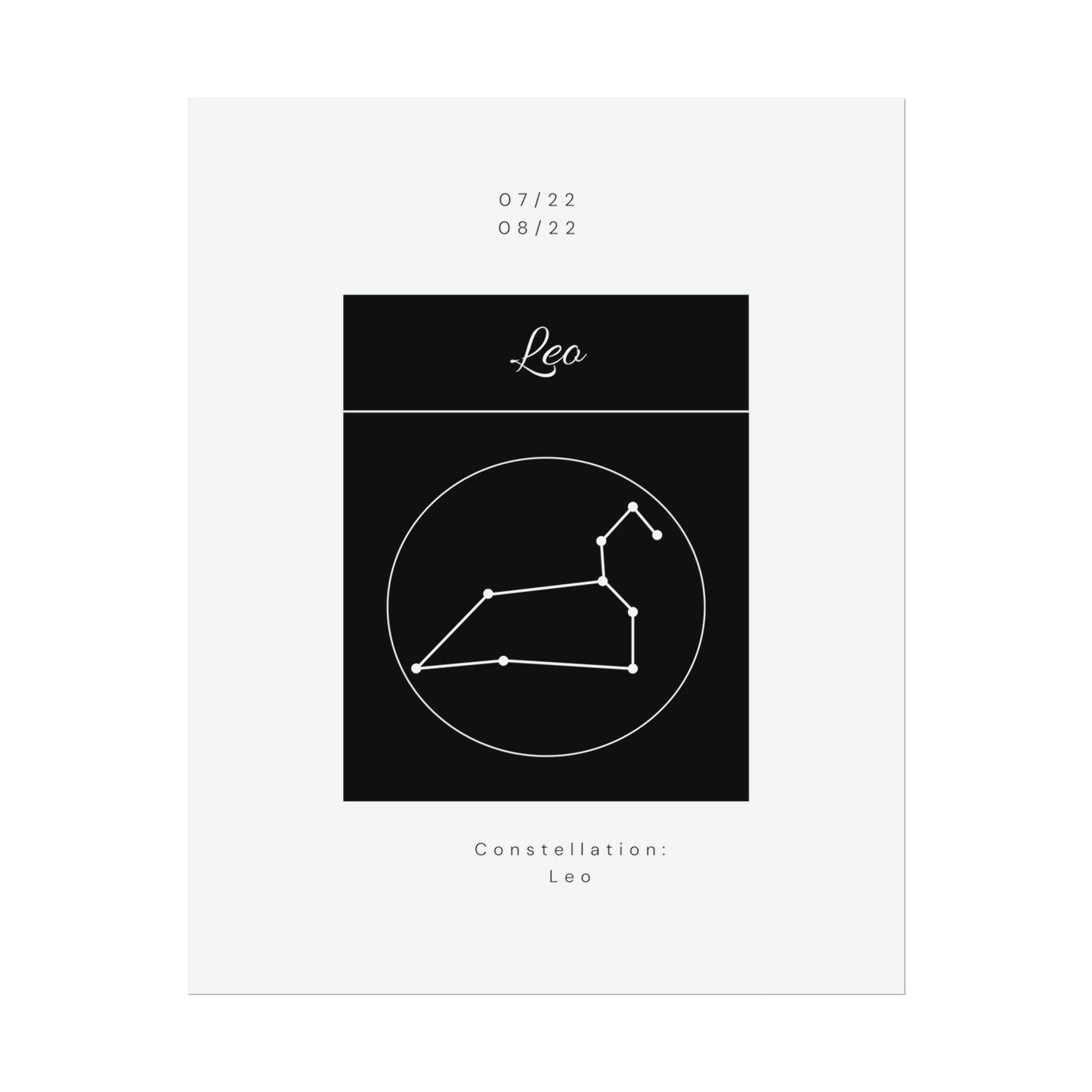 Leo Star Constellation Zodiac Poster