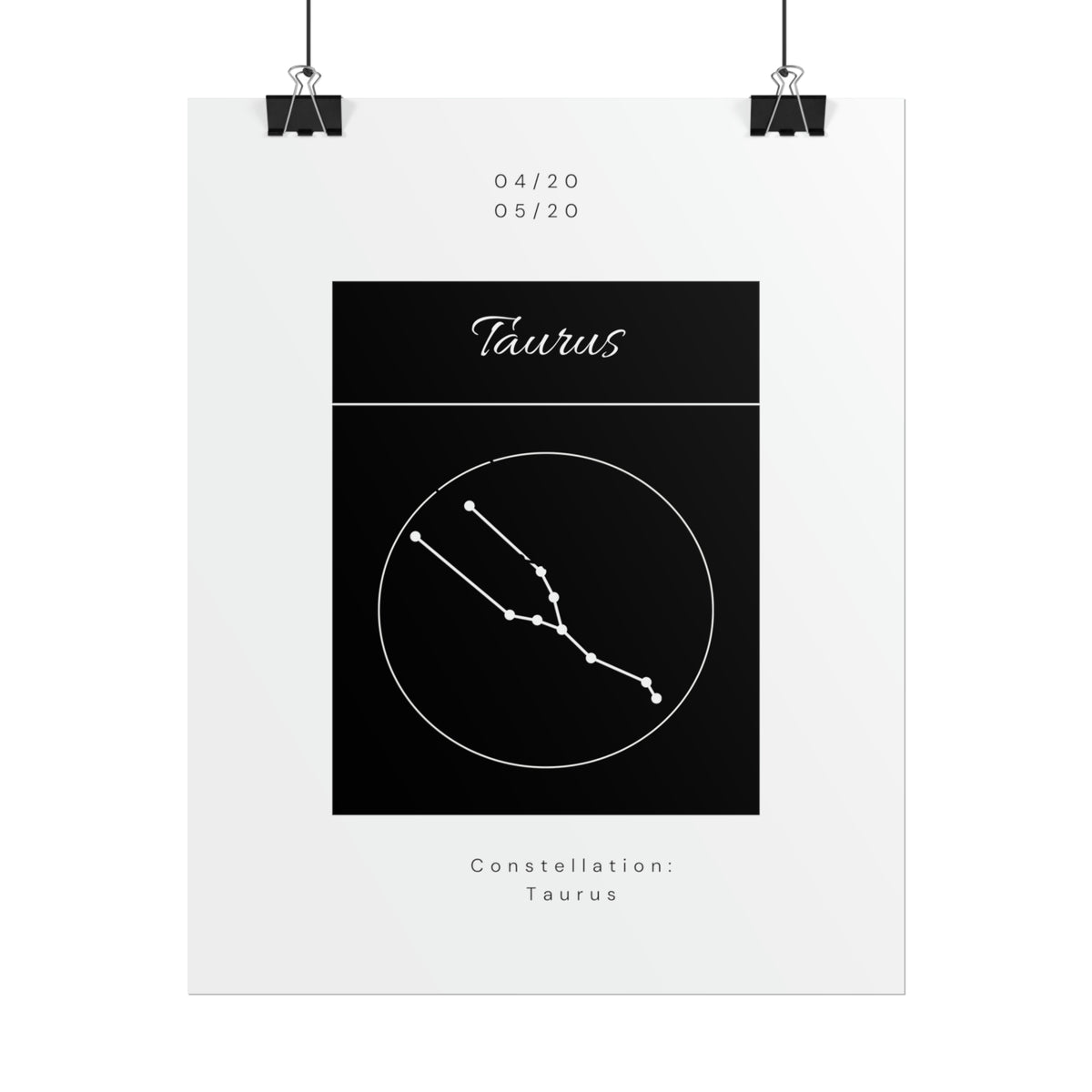 Taurus Star Constellation Zodiac Poster