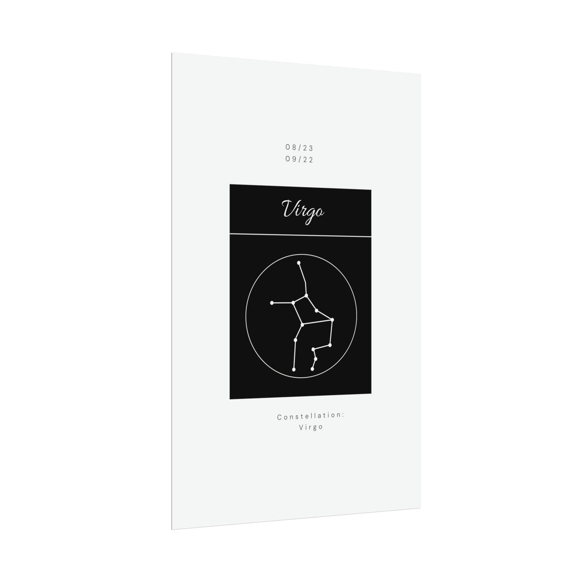 Zodiac Poster/ Virgo Star Constellation