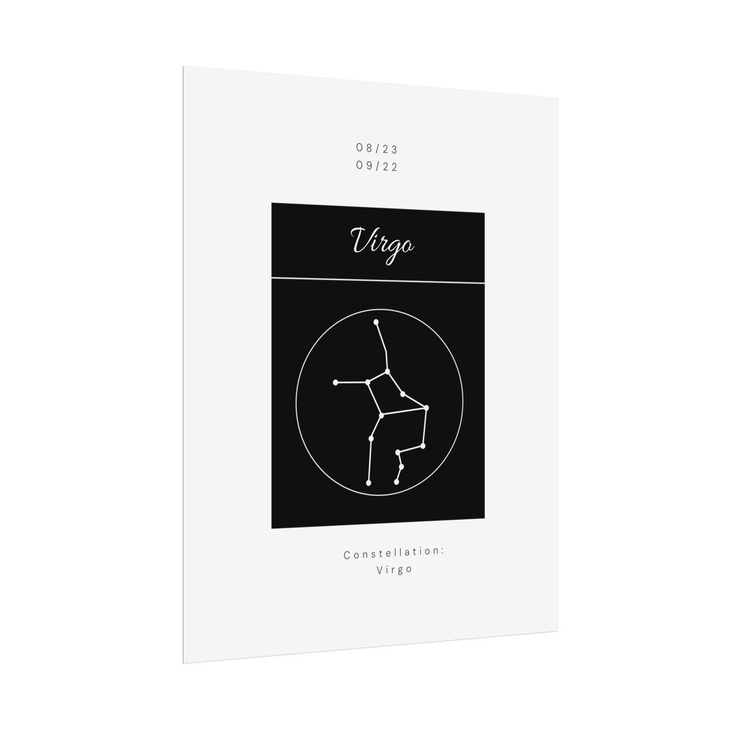 Zodiac Poster/ Virgo Star Constellation