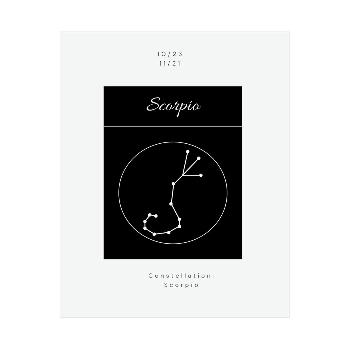 Scorpio Star Constellation Zodiac Poster