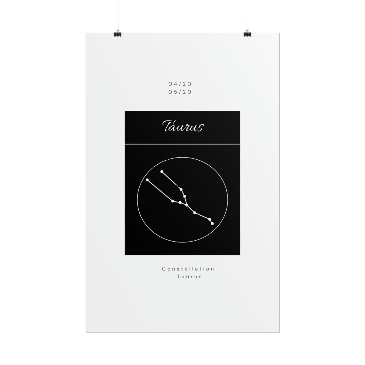 Taurus Star Constellation Zodiac Poster