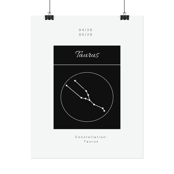 Taurus Star Constellation Zodiac Poster