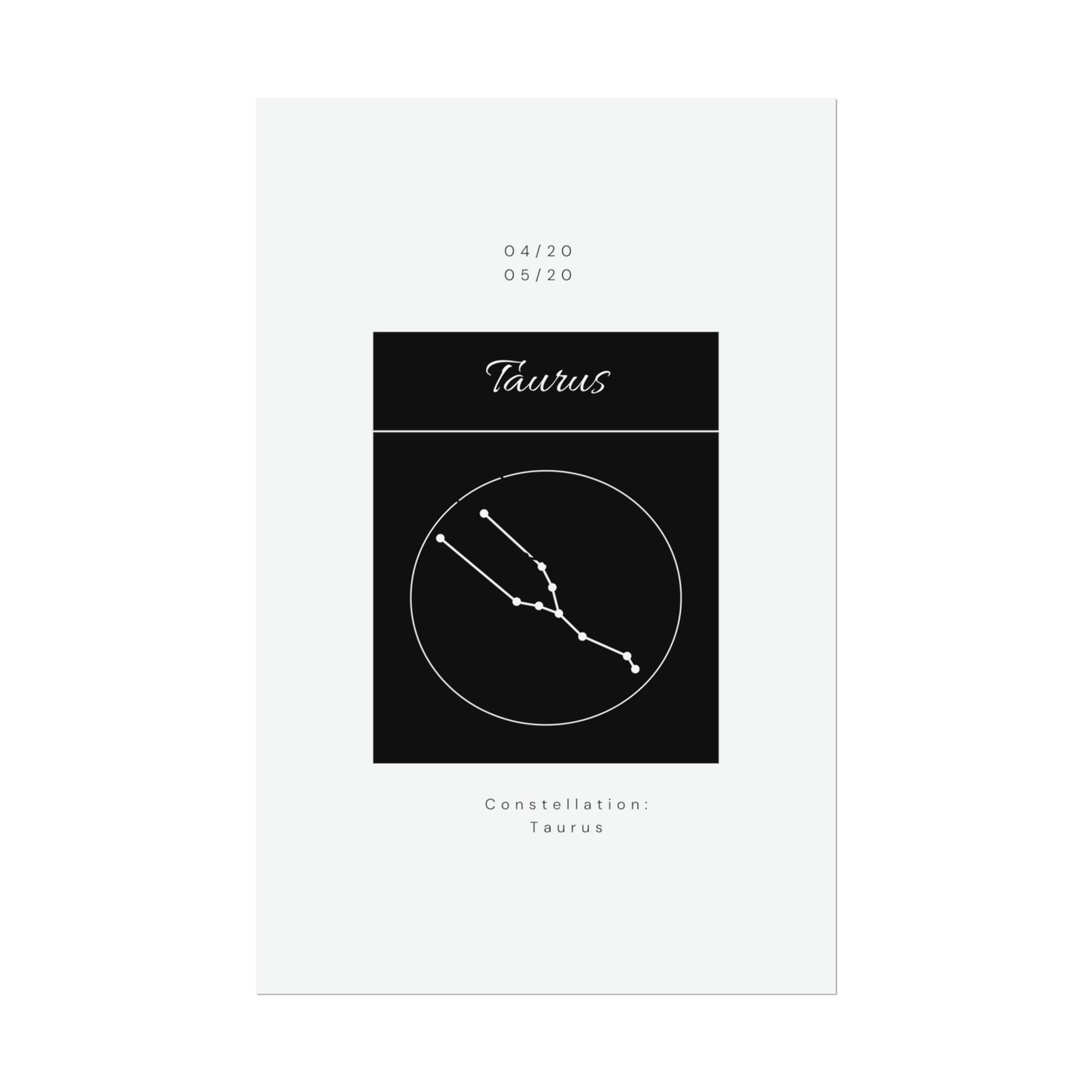 Taurus Star Constellation Zodiac Poster