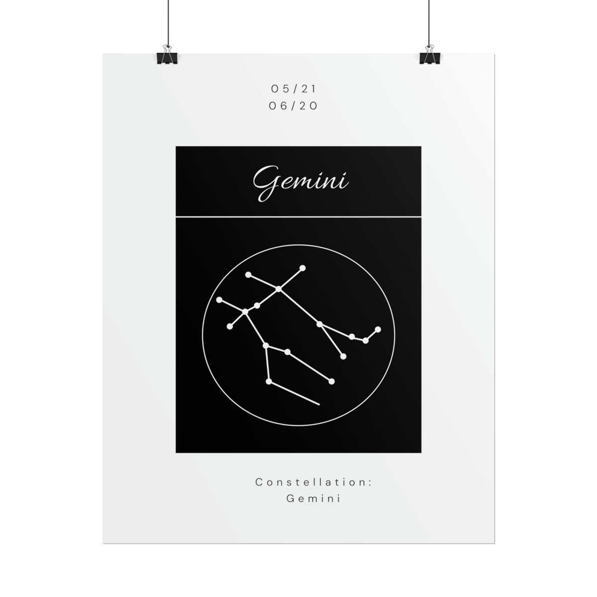 Gemini Star Constellation Zodiac Poster