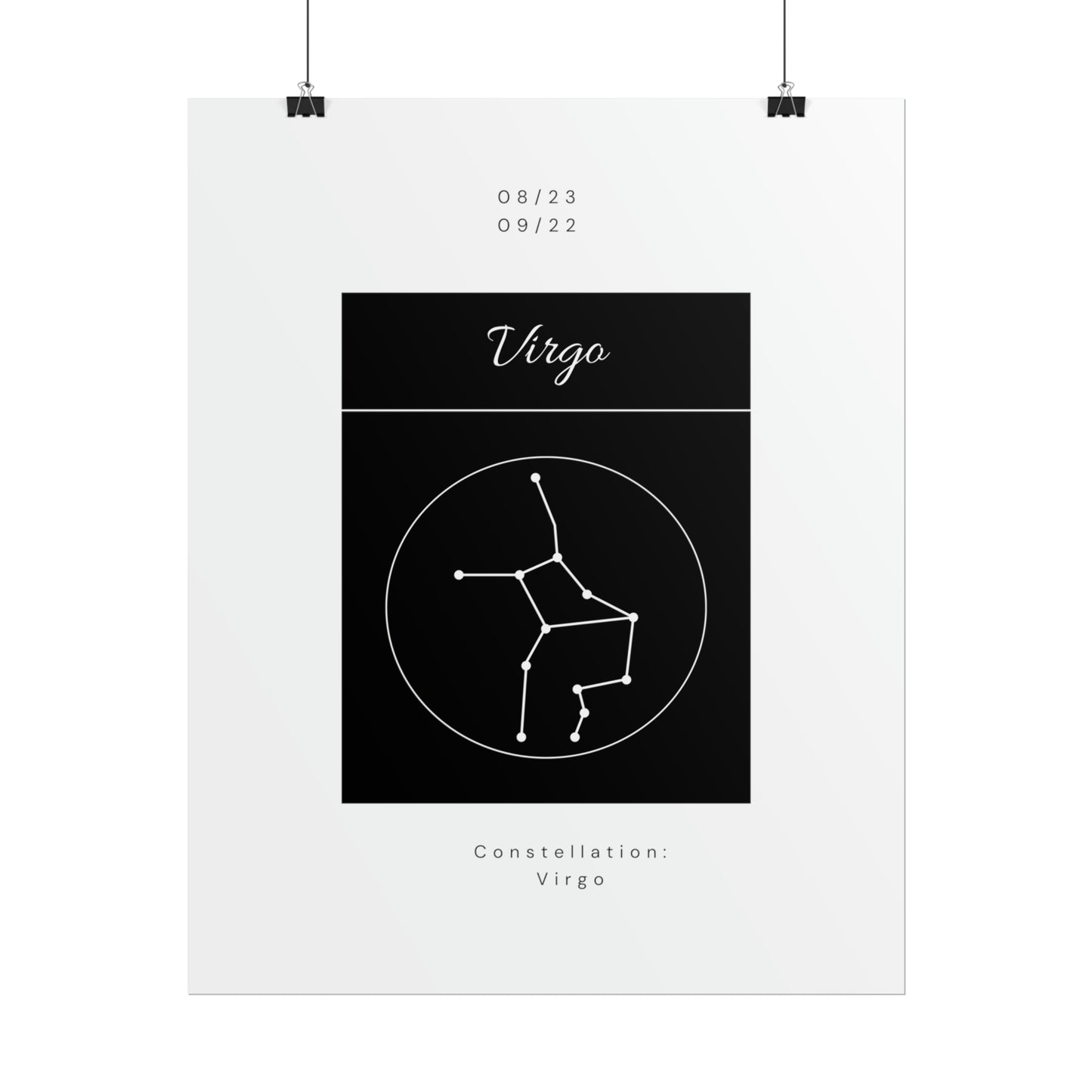 Zodiac Poster/ Virgo Star Constellation