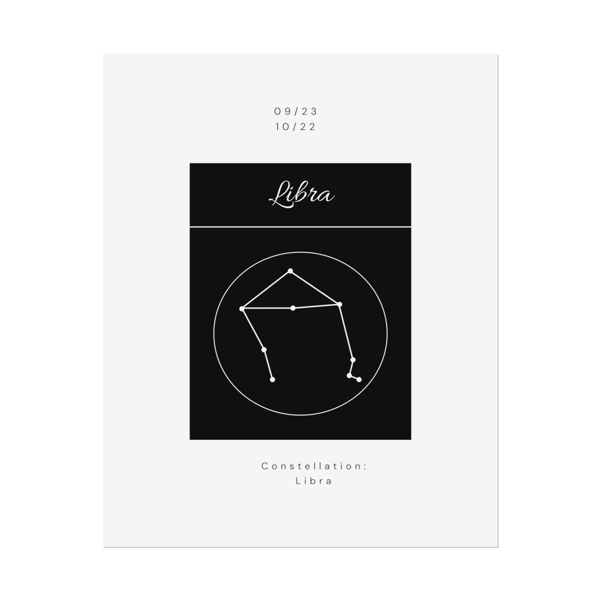 Libra Star Constellation Zodiac Poster