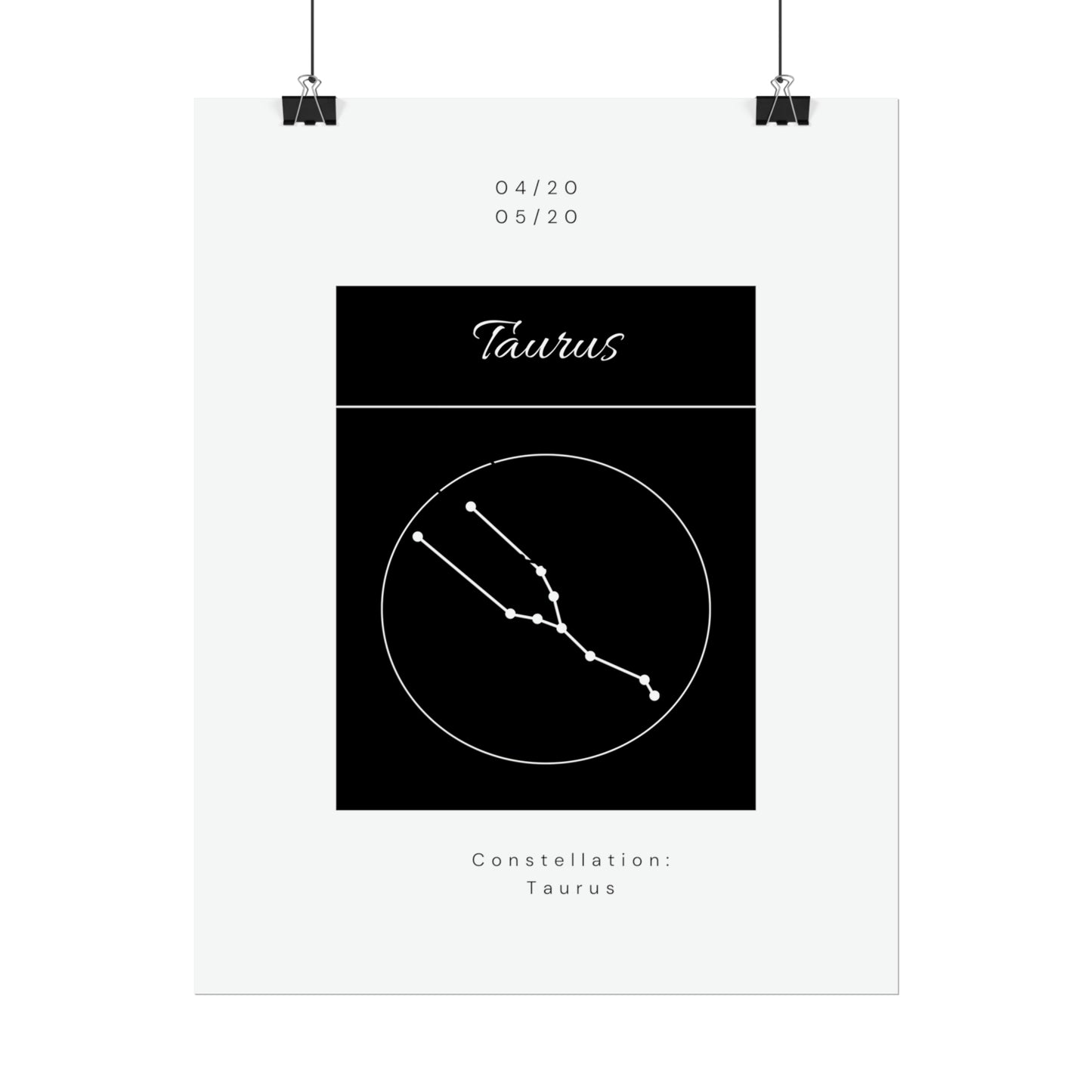 Taurus Star Constellation Zodiac Poster