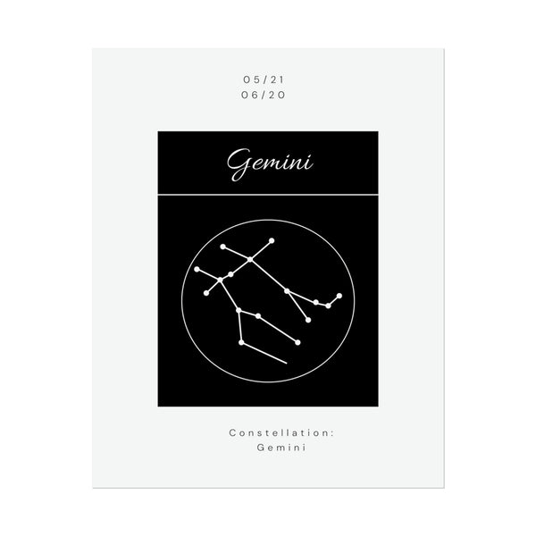 Gemini Star Constellation Zodiac Poster