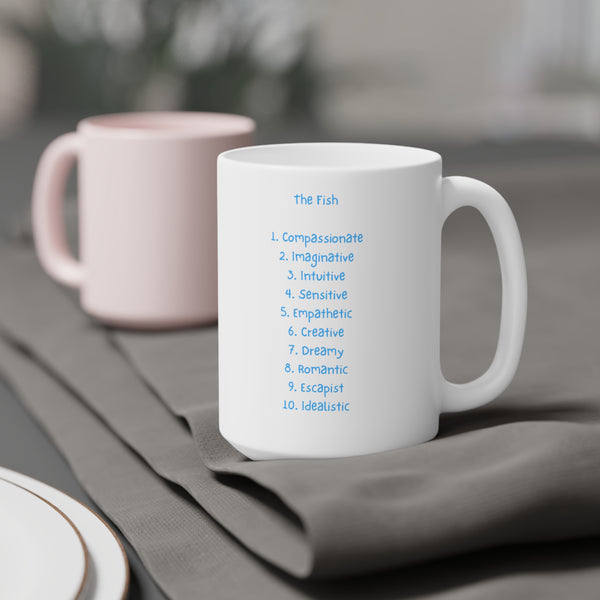 Zodiac Coffee Mug with Traits: Pisces Edition