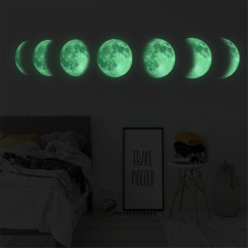 Luminous Moon Phase Wall Stickers