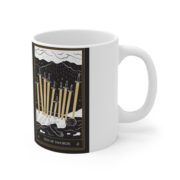 10 of Swords Tarot Card Coffee Mug