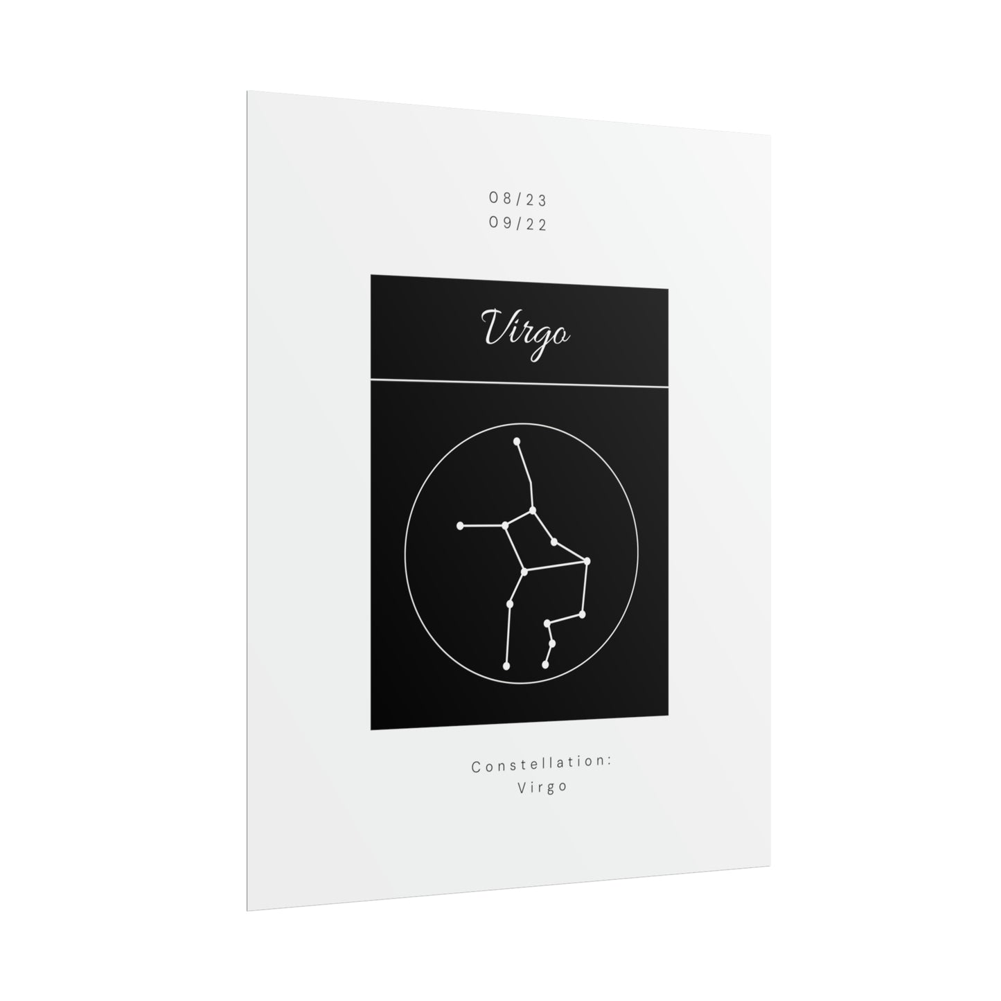 Zodiac Poster/ Virgo Star Constellation