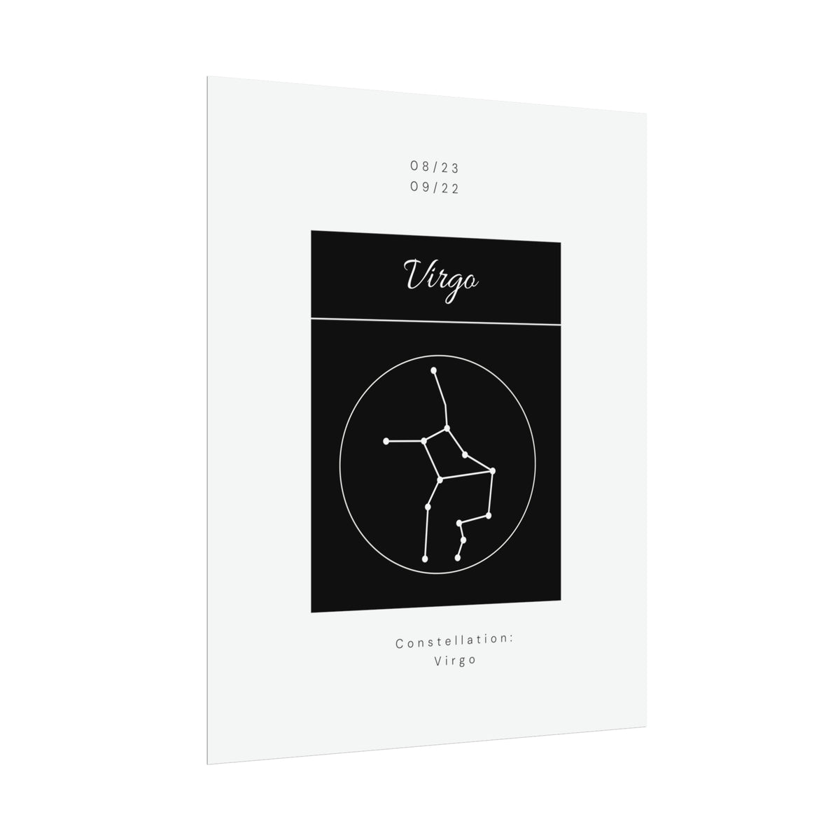 Zodiac Poster/ Virgo Star Constellation