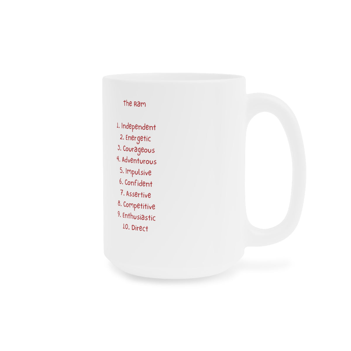 Zodiac Coffee Mug with Traits: Aries Edition