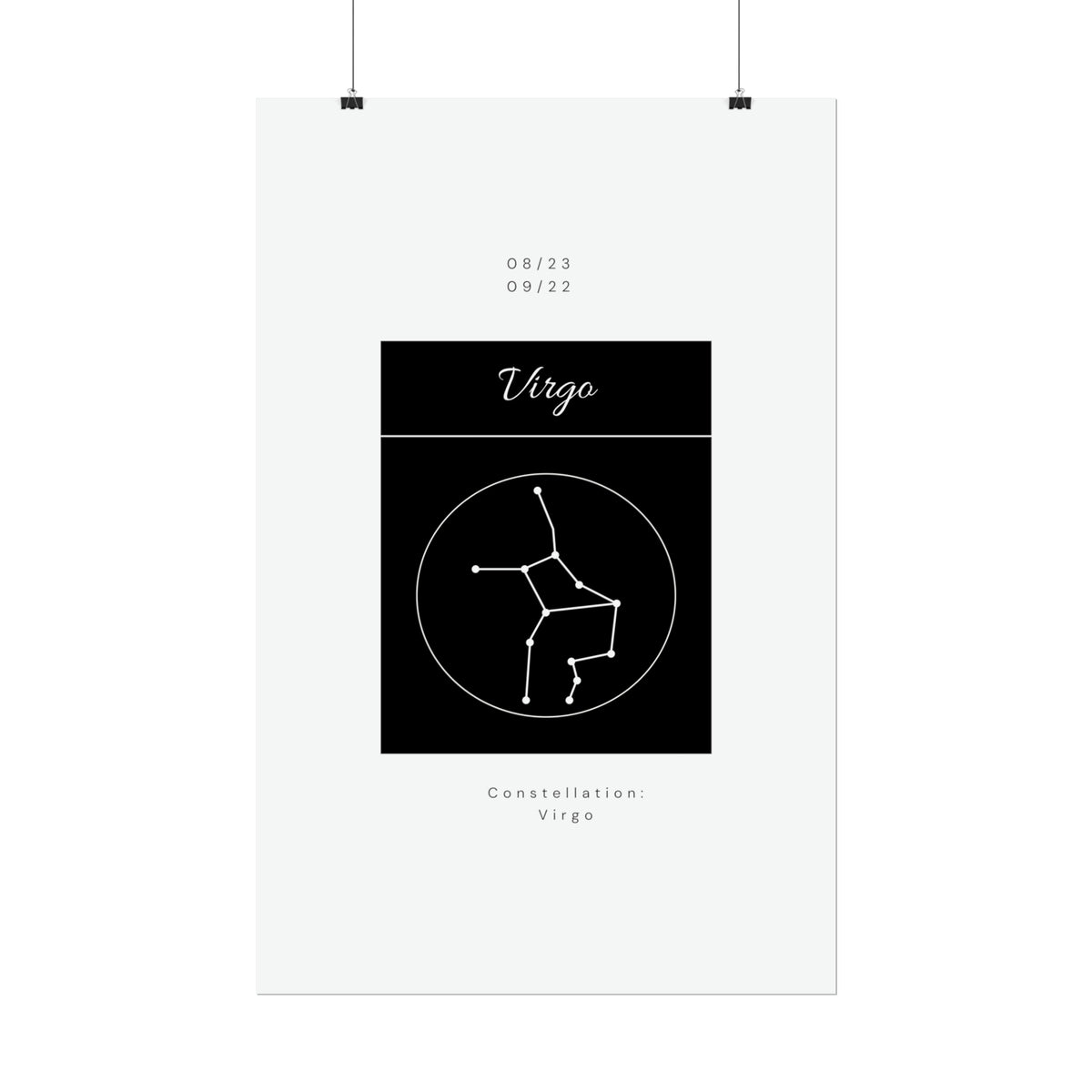 Zodiac Poster/ Virgo Star Constellation