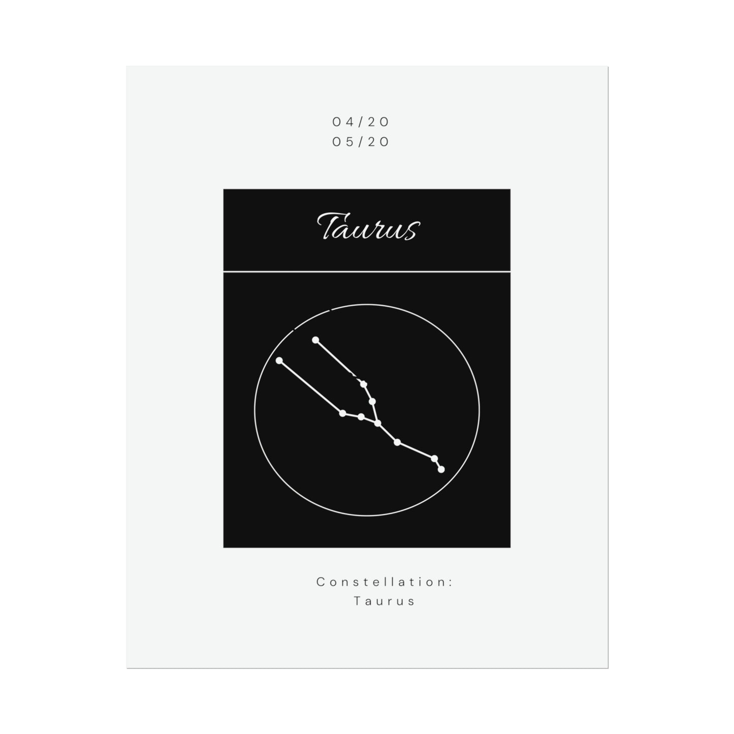 Taurus Star Constellation Zodiac Poster