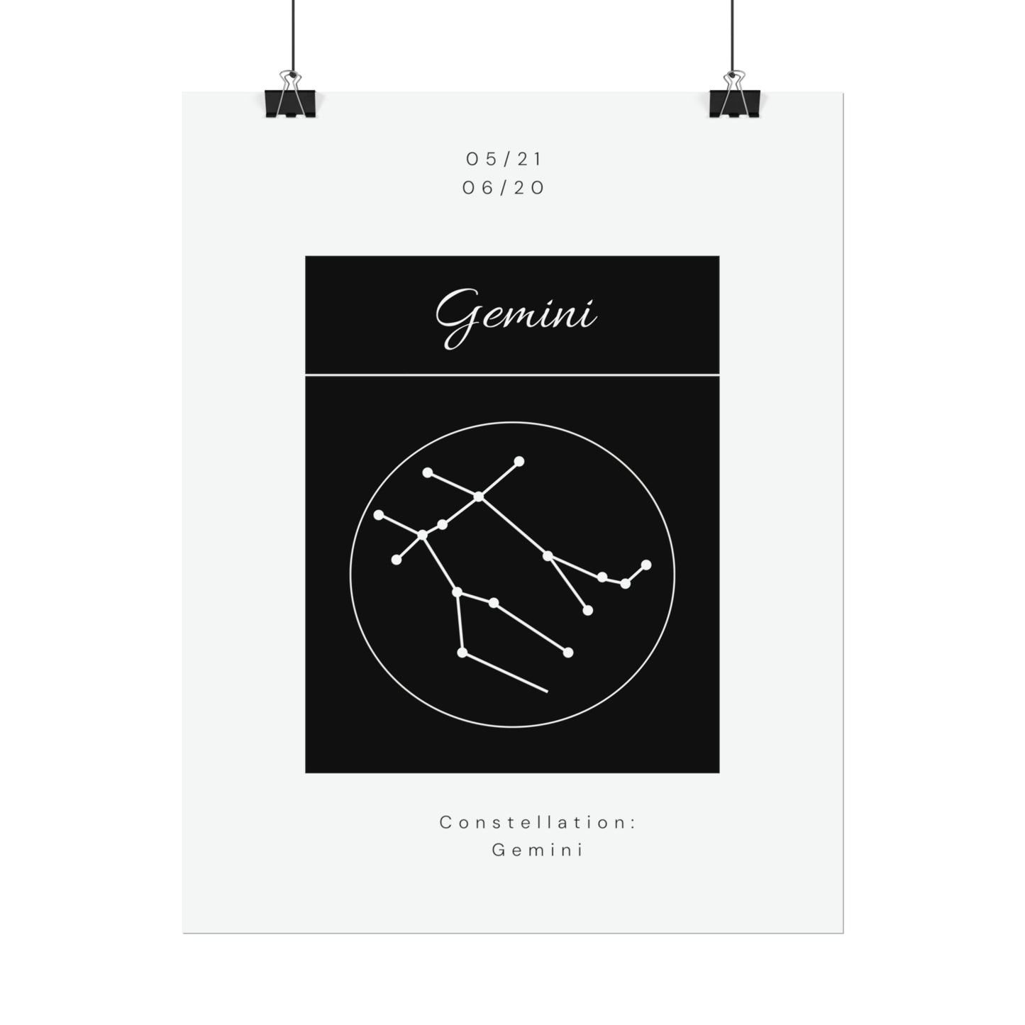 Gemini Star Constellation Zodiac Poster