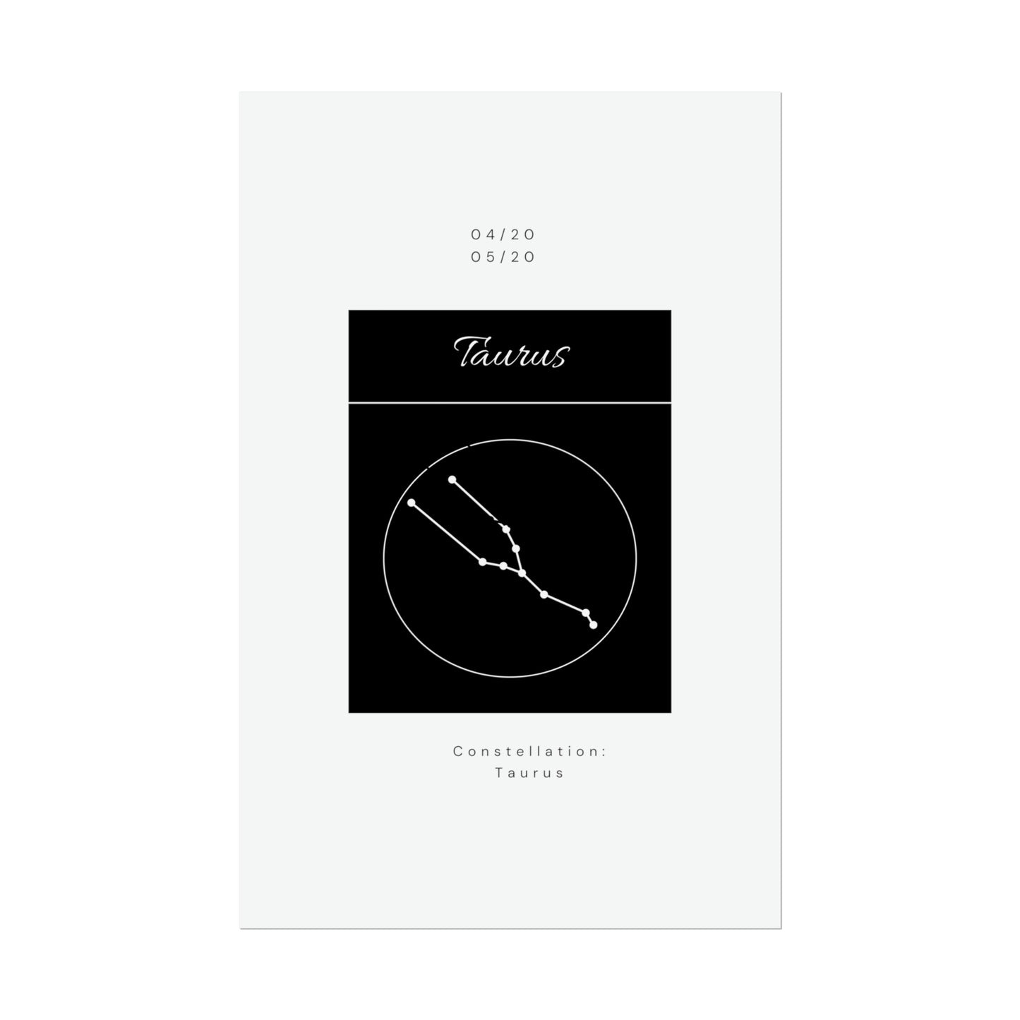 Taurus Star Constellation Zodiac Poster