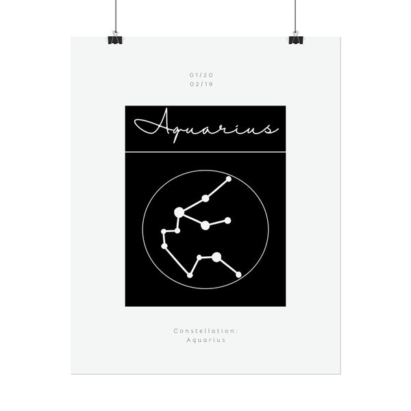 Aquarius Star Constellation Zodiac Poster