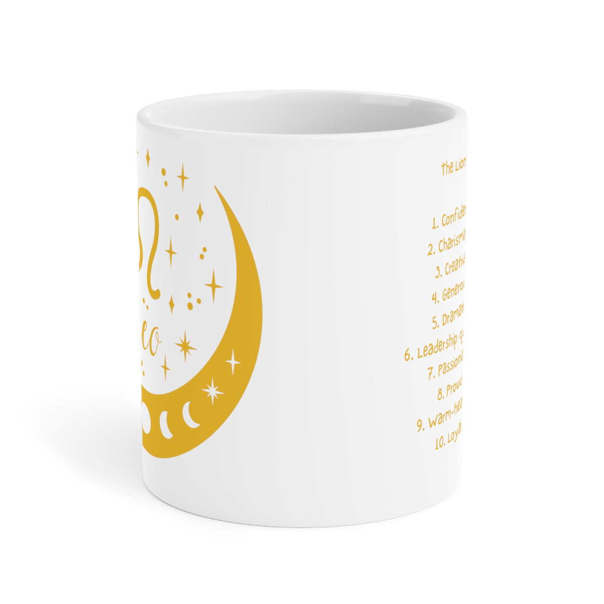 Zodiac Coffee Mug with Traits: Leo Edition