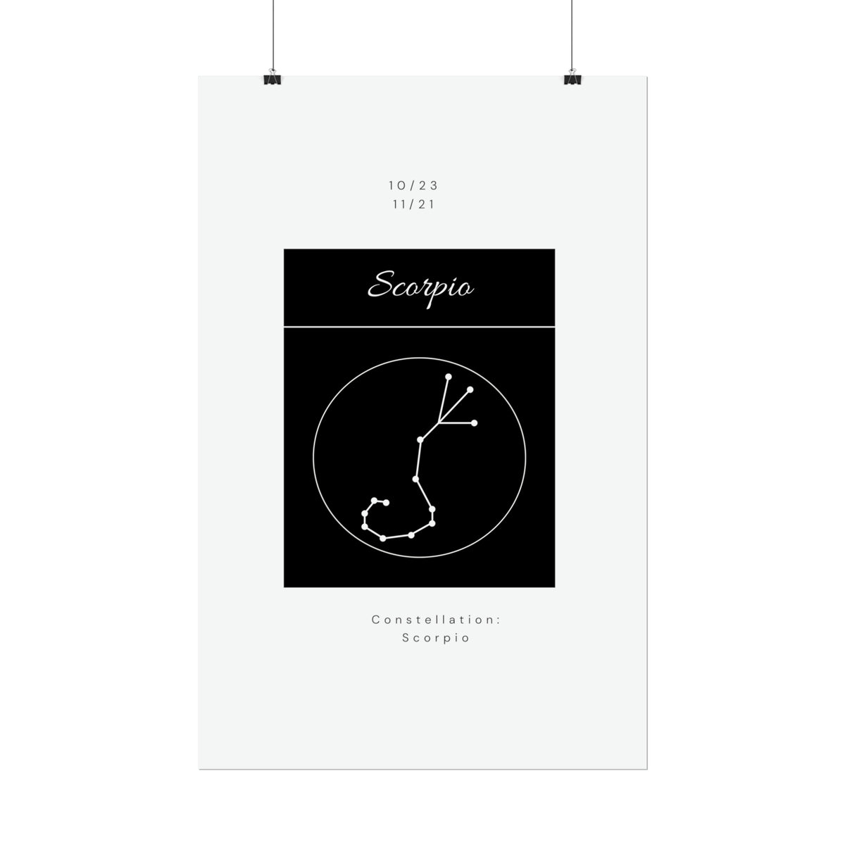 Scorpio Star Constellation Zodiac Poster