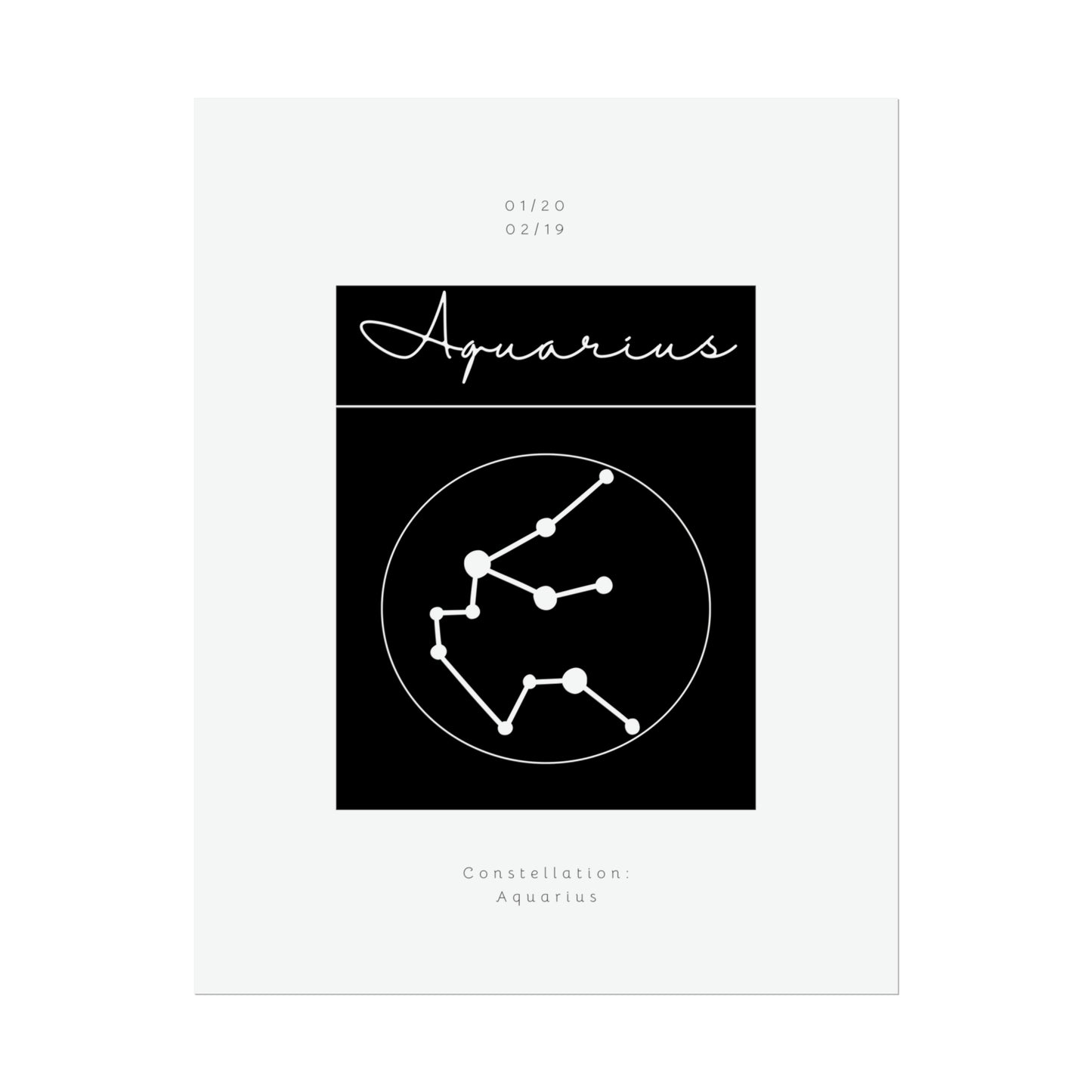 Aquarius Star Constellation Zodiac Poster