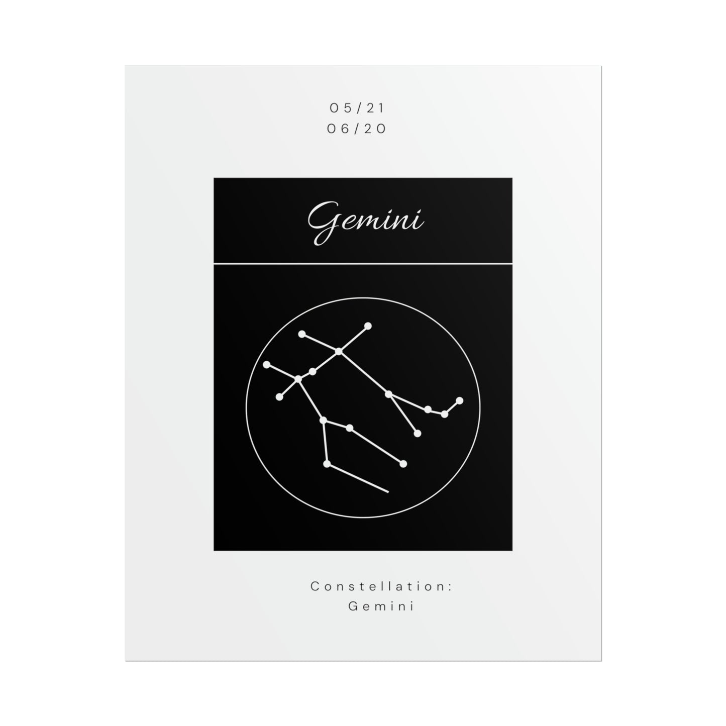 Gemini Star Constellation Zodiac Poster