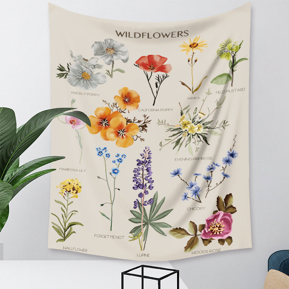 Blossoming Beauty INS-Style Floral Tapestry