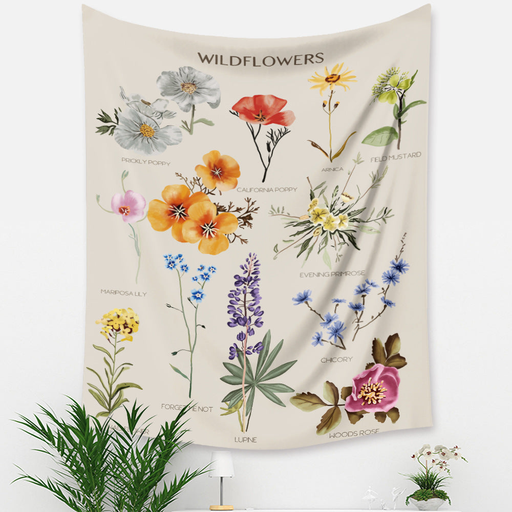 Blossoming Beauty INS-Style Floral Tapestry