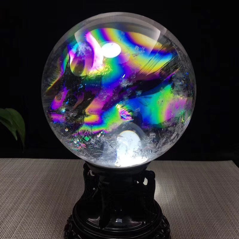 Polished Rough Crystal Sphere Decor