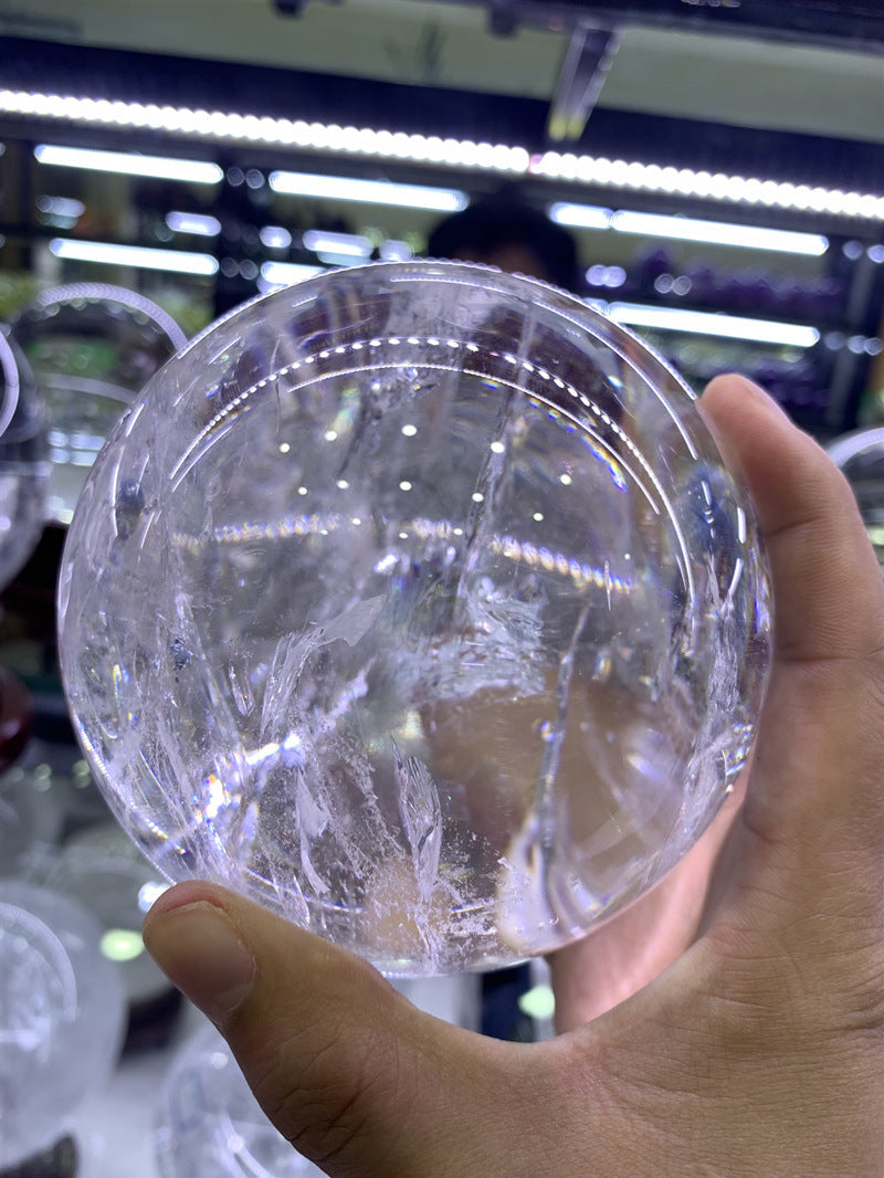 Polished Rough Crystal Sphere Decor