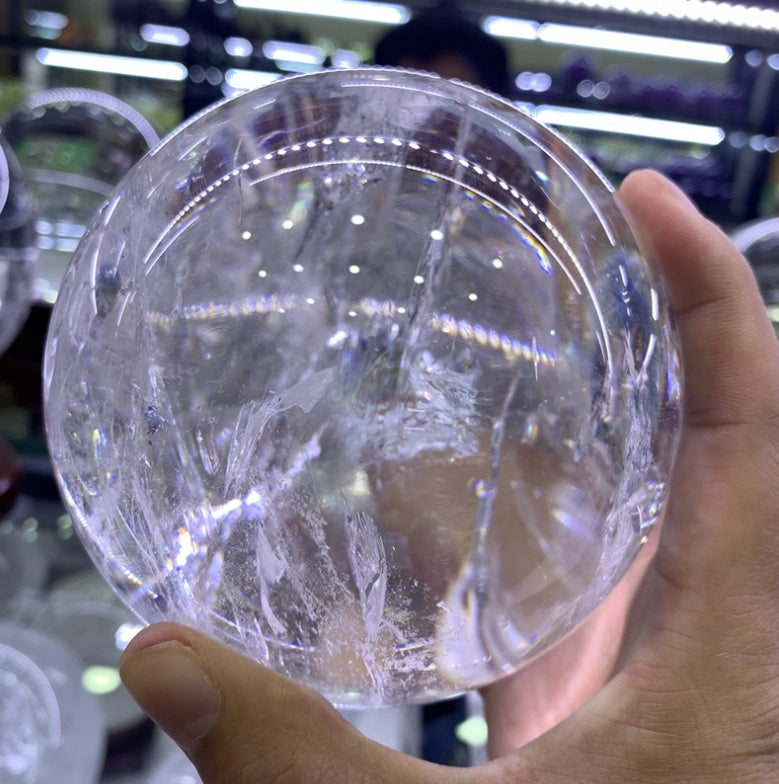 Polished Rough Crystal Sphere Decor