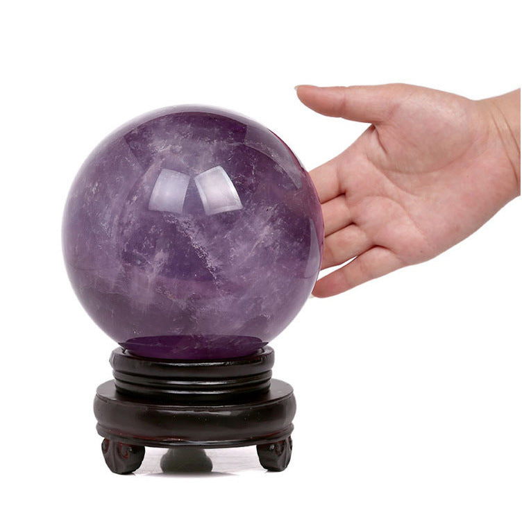 Polished Amethyst Crystal Ball Decor