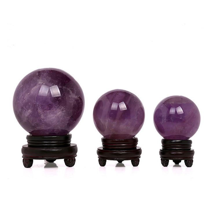 Polished Amethyst Crystal Ball Decor