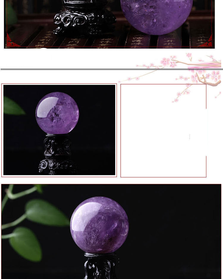 Polished Amethyst Crystal Ball Decor