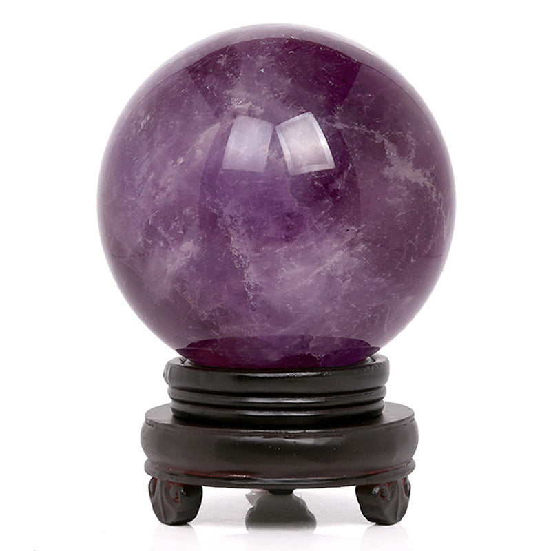 Polished Amethyst Crystal Ball Decor