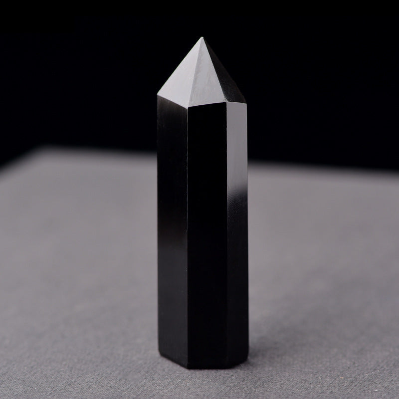 Obsidian Crystal Hexagon Wand