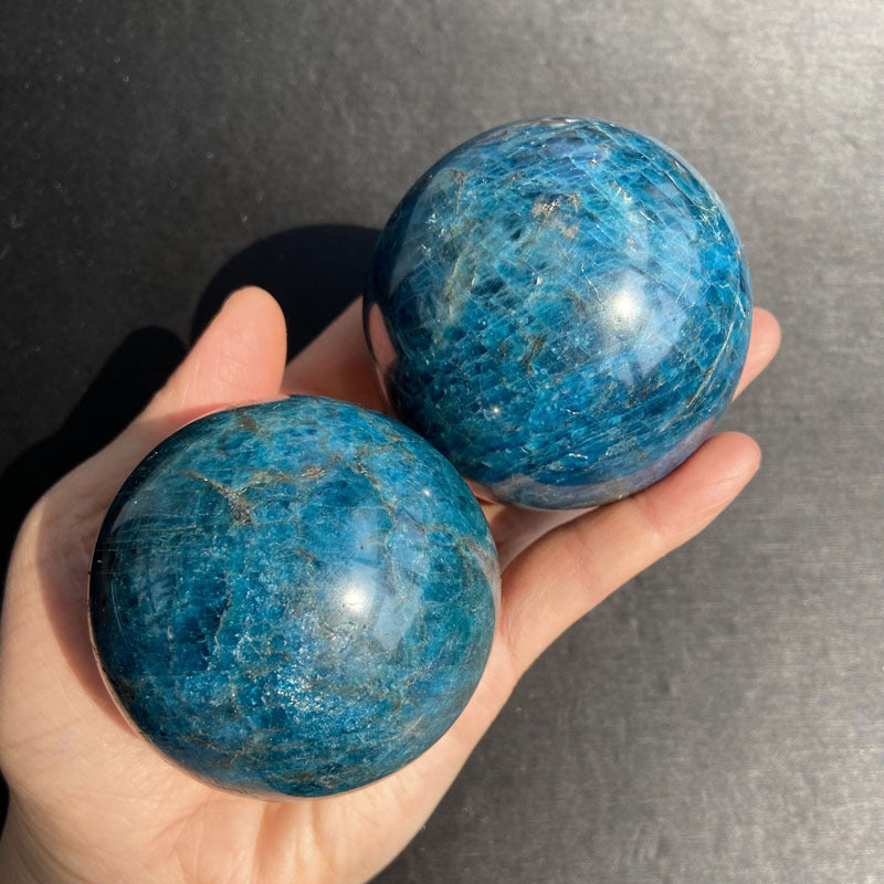 Blue Apatite Crystal Sphere